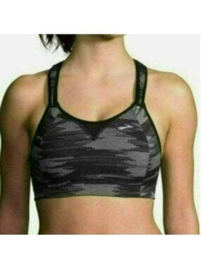 Brooks Rebound Racer Women's XS Black & Gray Adjustable Unpadded Sports Bra